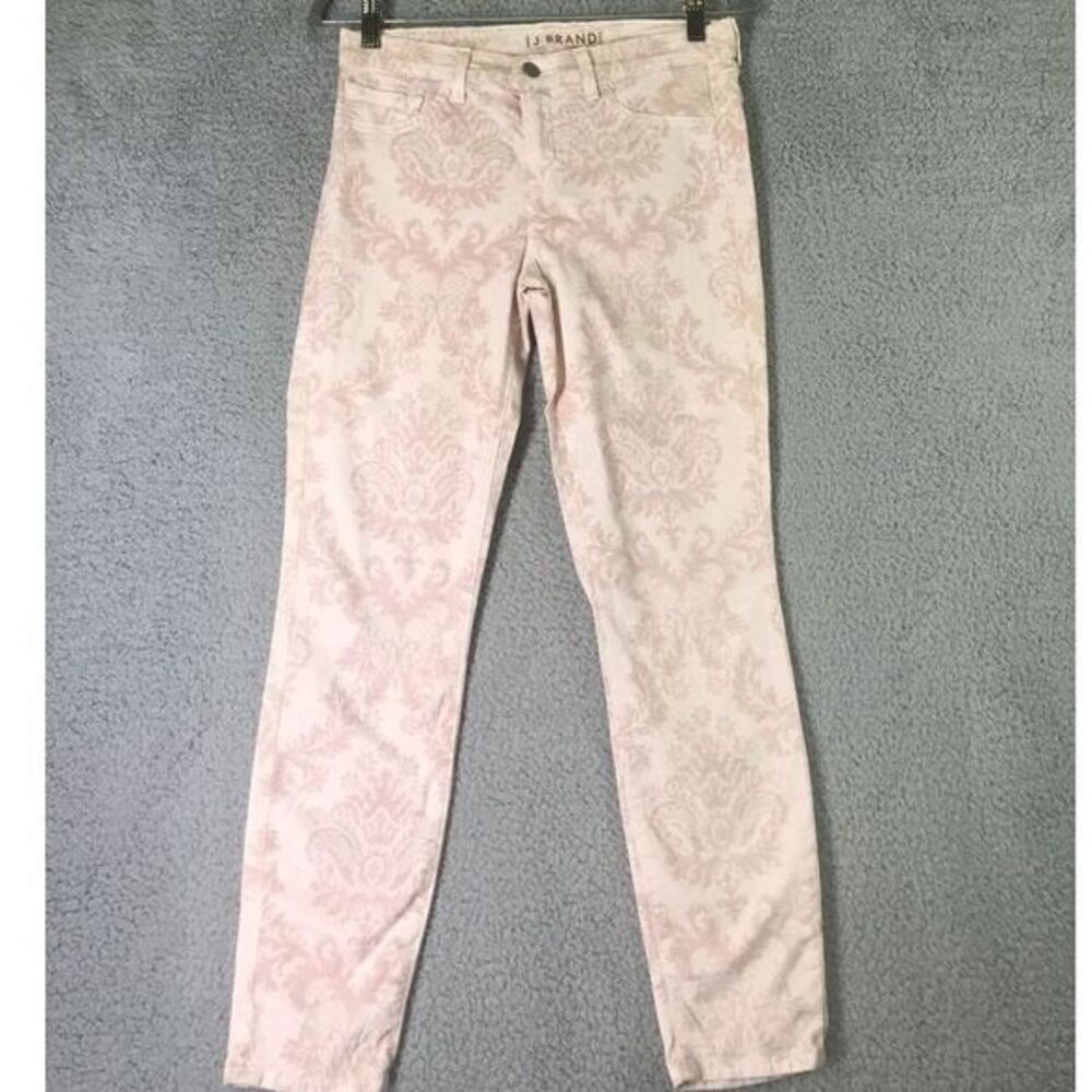 J Brand‎ Capri Jeans Womens 28 Romantic Pink Floral Print Denim Pockets Ladies